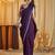 Violet beads and stones silk blend blend saree
