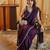Violet beads and stones silk blend blend saree