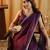 Violet beads and stones silk blend blend saree