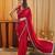 Cherry beads and stones embellished silk blend blend saree