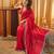 Cherry beads and stones embellished silk blend blend saree