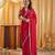 Cherry beads and stones embellished silk blend blend saree