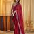 Marron women beads and stones embellished saree