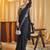 Black beads and stones silk blend blend saree