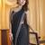 Black beads and stones silk blend blend saree