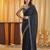 Black beads and stones silk blend blend saree
