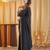 Black beads and stones silk blend blend saree