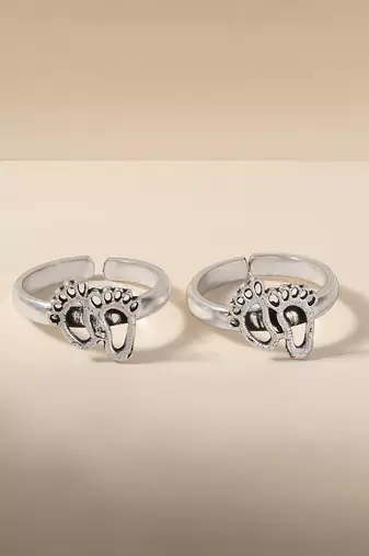 Touch925 little feet silver toe ring