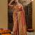 Peach woven embellished saree