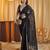 Black embellished chikankari chiffon saree