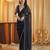 Black embellished chikankari chiffon saree