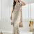 Gold floral beads and stones embellished net saree