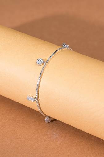 Stone bead charm bracelet