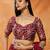 Maroon embroidered sequinned  saree