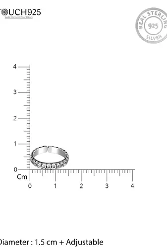Touch925 circular harmony oxidized toe ring