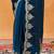 Turquoise blue embroidered saree