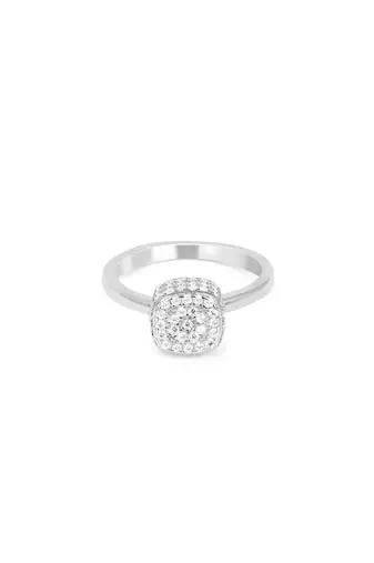 Touch925 subtle elegance silver ring with princess-cut stone in 925 purity for women
