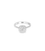 Touch925 subtle elegance silver ring with princess-cut stone in 925 purity for women