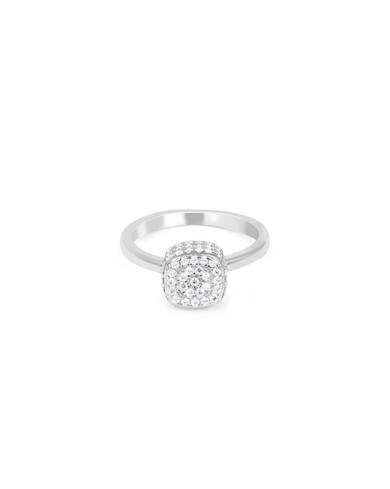 Touch925 subtle elegance silver ring with princess-cut stone in 925 purity for women
