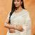 Cream embroidered chiffon saree
