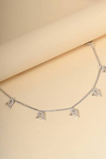 Cubic chain heart charm bracele