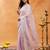 Lavender floral embroidered chiffon saree