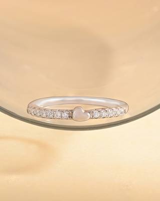 Touch925 heartfelt circle silver ring with cz heart detail in 925 purity for women 1