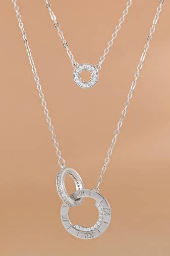 Touch925 circular embrace layered necklace