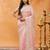 Pink sequinned embroidered chiffon saree