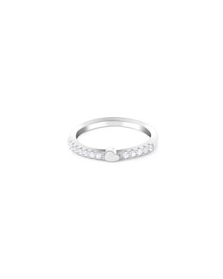 Touch925 heartfelt circle silver ring with cz heart detail in 925 purity for women 2