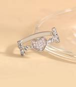 Touch925 heart-crafted cz silver ring for women