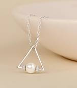 Touch925 graceful triangle pearl necklace
