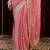 Pink chiffon embroidered saree with unstitched blouse piece