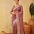 Lavender floral embroidered supernet saree