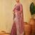 Lavender floral embroidered supernet saree