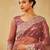 Lavender floral embroidered supernet saree