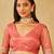 Pink floral embroidered supernet saree
