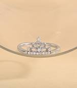 Touch925 royal crown silver ring with cz stones in 925 purity for women