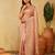 Peach floral embroidered saree