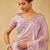 Lavender embroidered chiffon saree