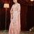 Peach embroidered chiffon saree