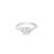 Touch925 syncing hearts silver ring with triple cz stones in 925 purity for women