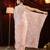 Peach embroidered chiffon saree