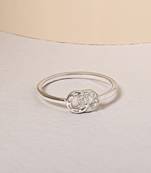 Touch925 linked radiance silver ring with cz stones in 925 purity for women