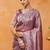 Purple embroidered organza saree