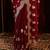 Marron embroidered chiffon saree