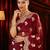 Marron embroidered chiffon saree