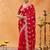 Red embroidered chiffon saree