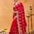 Red embroidered chiffon saree