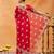 Red embroidered chiffon saree